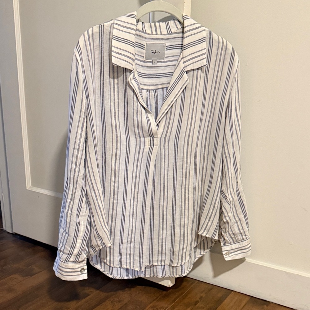 Rails Striped Blouse in Blue and White